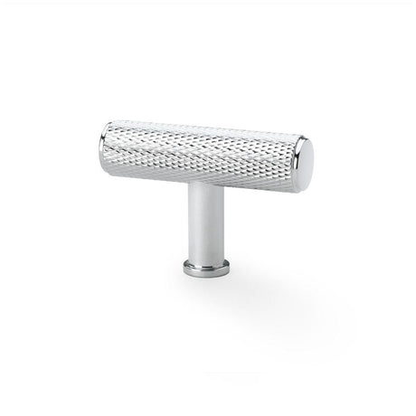 Alexander & Wilks Cabinet Hardware Polished Chrome / Cabinet Knobs Alexander & Wilks Crispin Knurled T-bar Cupboard Knob - Polished Chrome