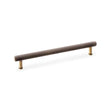 Alexander & Wilks Cabinet Hardware Antique Brass / Cabinet Pull Handles / 224mm Alexander & Wilks Crispin Knurled T-bar Cupboard Pull Handle - Antique Brass - Centres 224mm