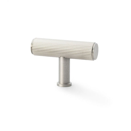 Alexander & Wilks Cabinet Hardware Satin Nickel / Cabinet Knobs Alexander & Wilks Crispin Reeded T-bar Cupboard Knob - Satin Nickel