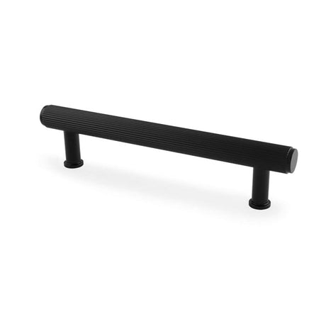Alexander & Wilks Cabinet Hardware Black / Cabinet Pull Handles / 128mm Alexander & Wilks Crispin Reeded T-bar Cupboard Pull Handle - Black - 128mm