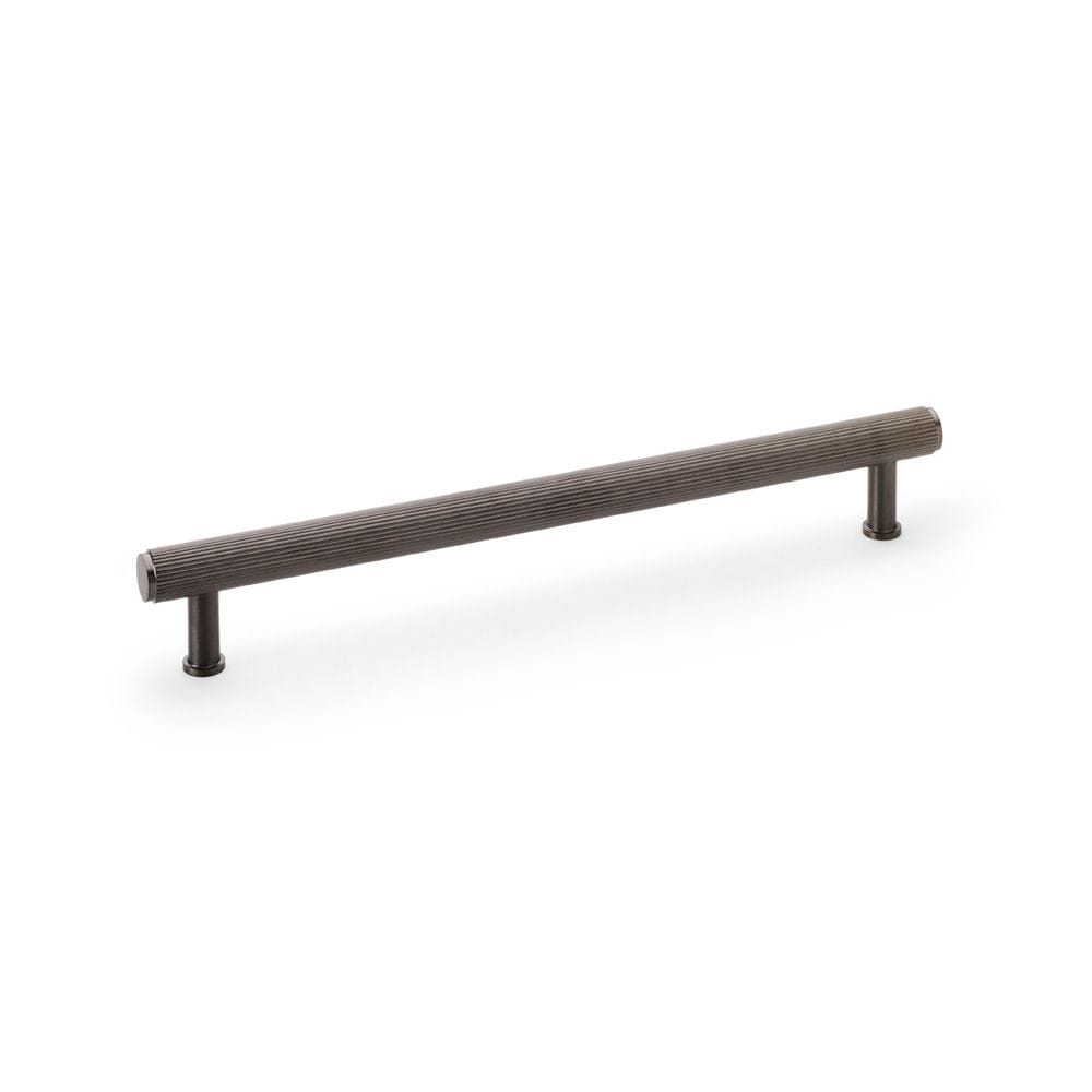 Alexander & Wilks Cabinet Hardware Dark Bronze PVD / Cabinet Pull Handles / 224mm Alexander & Wilks Crispin Reeded T-bar Cupboard Pull Handle - Dark Bronze PVD - 224mm