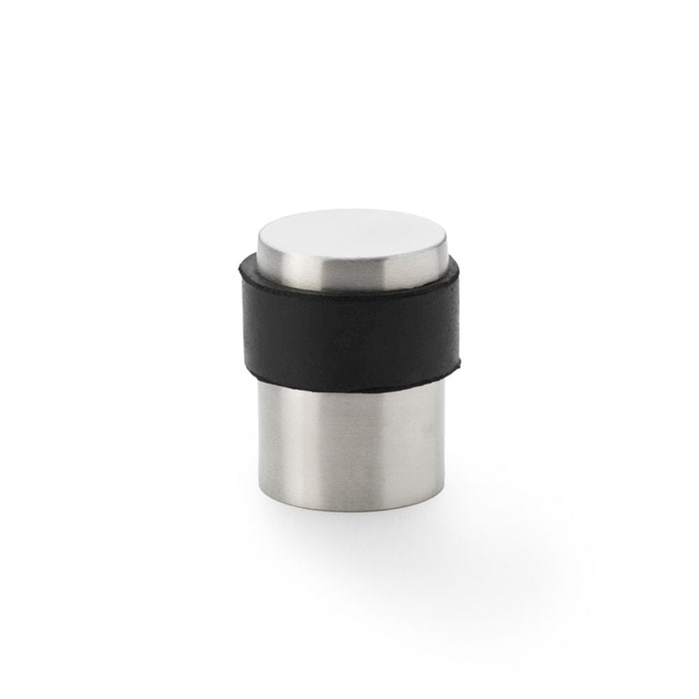 Alexander & Wilks Door Furniture Satin Stainless Steel / Floor Door Stop Alexander & Wilks Floor Mounted Flat Top Cylinder Door Stop - Satin Stainless Steel