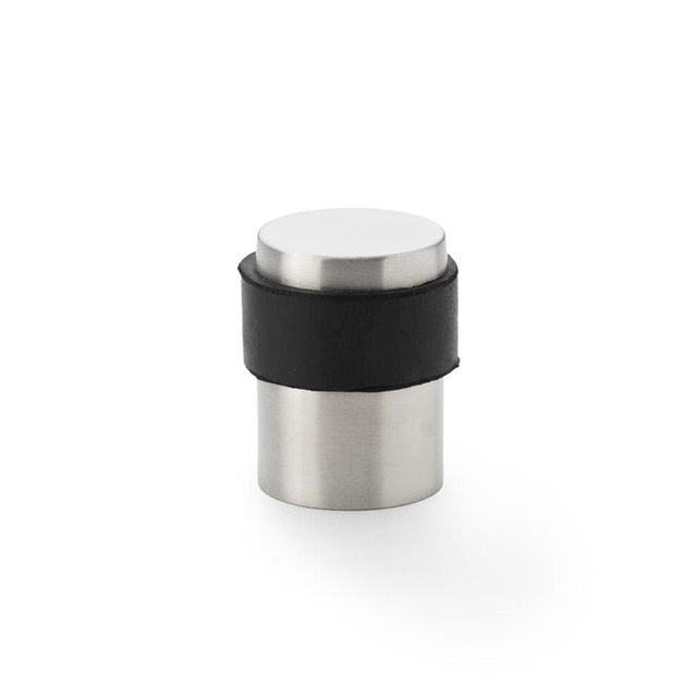 Alexander & Wilks Door Furniture Satin Stainless Steel / Floor Door Stop Alexander & Wilks Floor Mounted Flat Top Cylinder Door Stop - Satin Stainless Steel