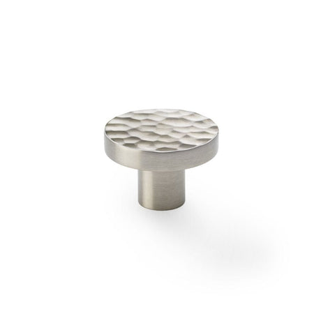 Alexander & Wilks Cabinet Hardware Satin Nickel / Cabinet Knobs / 38mm Dia. Alexander & Wilks Hanover Hammered Cupboard Knob - Satin Nickel - 38mm