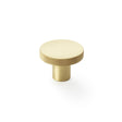 Alexander & Wilks Cabinet Hardware Satin Brass / Cabinet Knobs / 38mm Dia. Alexander & Wilks Hanover Knurled Circular Cupboard Knob - Satin Brass - 38mm