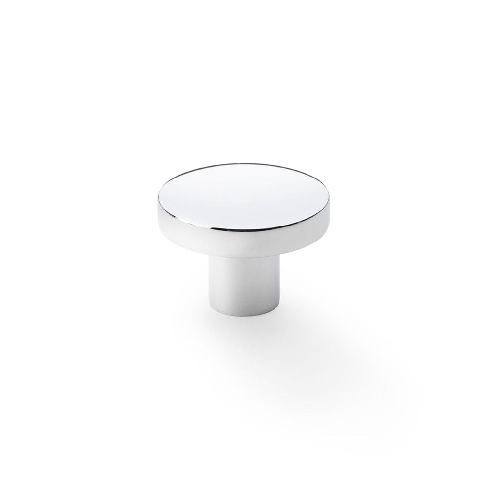 Alexander & Wilks Cabinet Hardware Polished Chrome / Cabinet Knobs / 38mm Dia. Alexander & Wilks Hanover Plain Cupboard Knob - Polished Chrome - Knob 38mm
