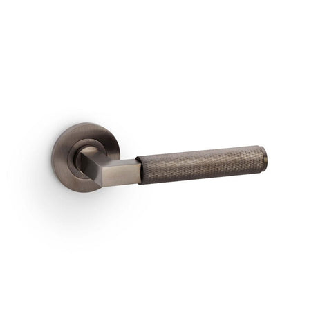 Alexander & Wilks Door Furniture Dark Bronze PVD / Round Rose Alexander & Wilks Hurricane Knurled Lever on Round Rose - Dark Bronze PVD