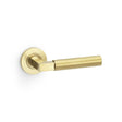 Alexander & Wilks Door Furniture Satin Brass PVD / Round Rose Alexander & Wilks Hurricane Plain Lever on Round Rose - Satin Brass PVD