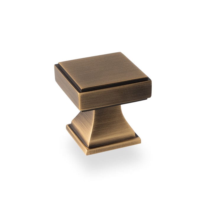 Alexander & Wilks Cabinet Hardware Antique Brass / Cabinet Knobs Alexander & Wilks Jesper Square Cupboard Knob - Antique Brass