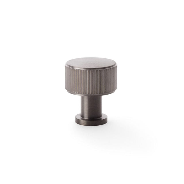 Alexander & Wilks Cabinet Hardware Dark Bronze PVD / Cabinet Knobs / 29mm Dia. Alexander & Wilks Lucia Reeded Cupboard Knob - Dark Bronze PVD - 29mm