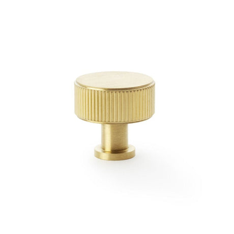 Alexander & Wilks Cabinet Hardware Satin Brass PVD / Cabinet Knobs / 35mm Dia. Alexander & Wilks Lucia Reeded Cupboard Knob - Satin Brass PVD - 35mm