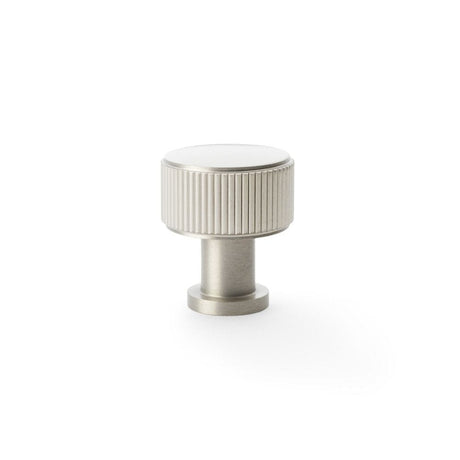 Alexander & Wilks Cabinet Hardware Satin Nickel / Cabinet Knobs / 29mm Dia. Alexander & Wilks Lucia Reeded Cupboard Knob - Satin Nickel - 29mm