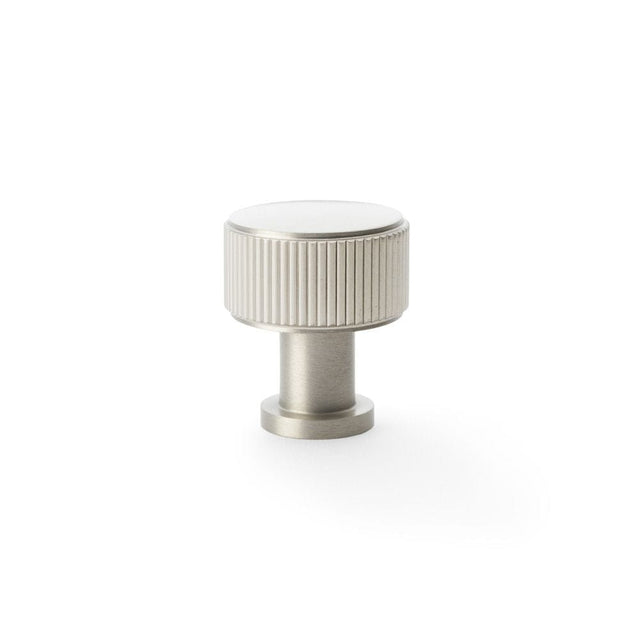 Alexander & Wilks Cabinet Hardware Satin Nickel / Cabinet Knobs / 29mm Dia. Alexander & Wilks Lucia Reeded Cupboard Knob - Satin Nickel - 29mm
