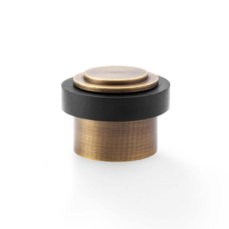 Alexander & Wilks Door Furniture Antique Brass / Floor Door Stop Alexander & Wilks Plain Floor Mounted Door Stop - Antique Brass