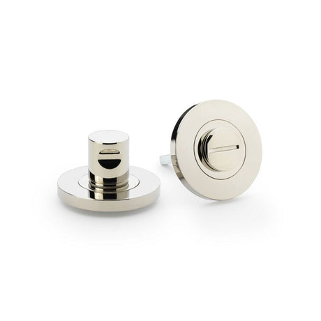 Alexander & Wilks Door Furniture Polished Nickel PVD / Bathroom Turn & Release Alexander & Wilks Plain Thumbturn and Release - Polished Nickel PVD