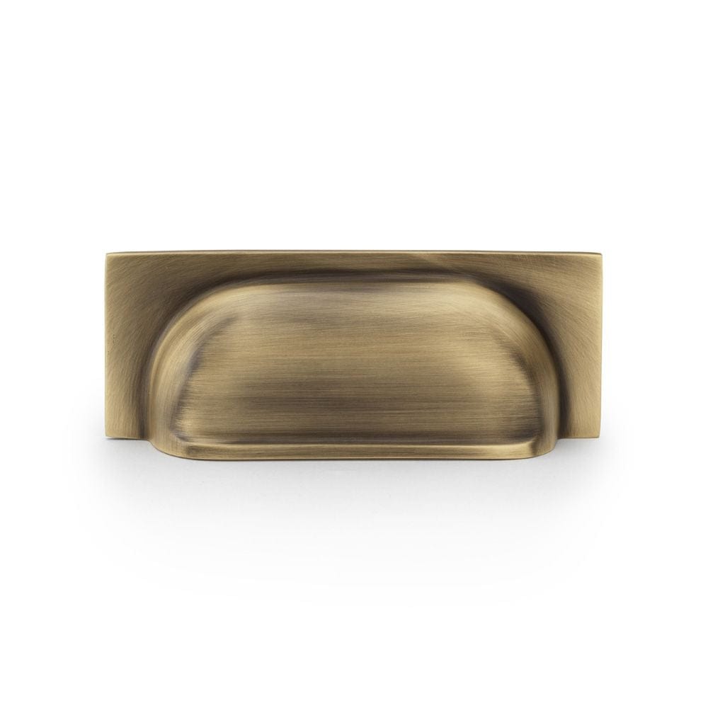 Alexander & Wilks Cabinet Hardware Antique Brass / Cabinet Cup Pulls / 96mm c/c Alexander & Wilks Quantock Cup Pull Handle - Antique Brass - Centres 96mm