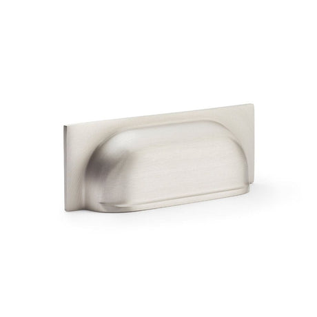 Alexander & Wilks Cabinet Hardware Satin Nickel / Cabinet Cup Pulls / 96mm c/c Alexander & Wilks Quantock Cup Pull Handle - Satin Nickel - Centers 96mm