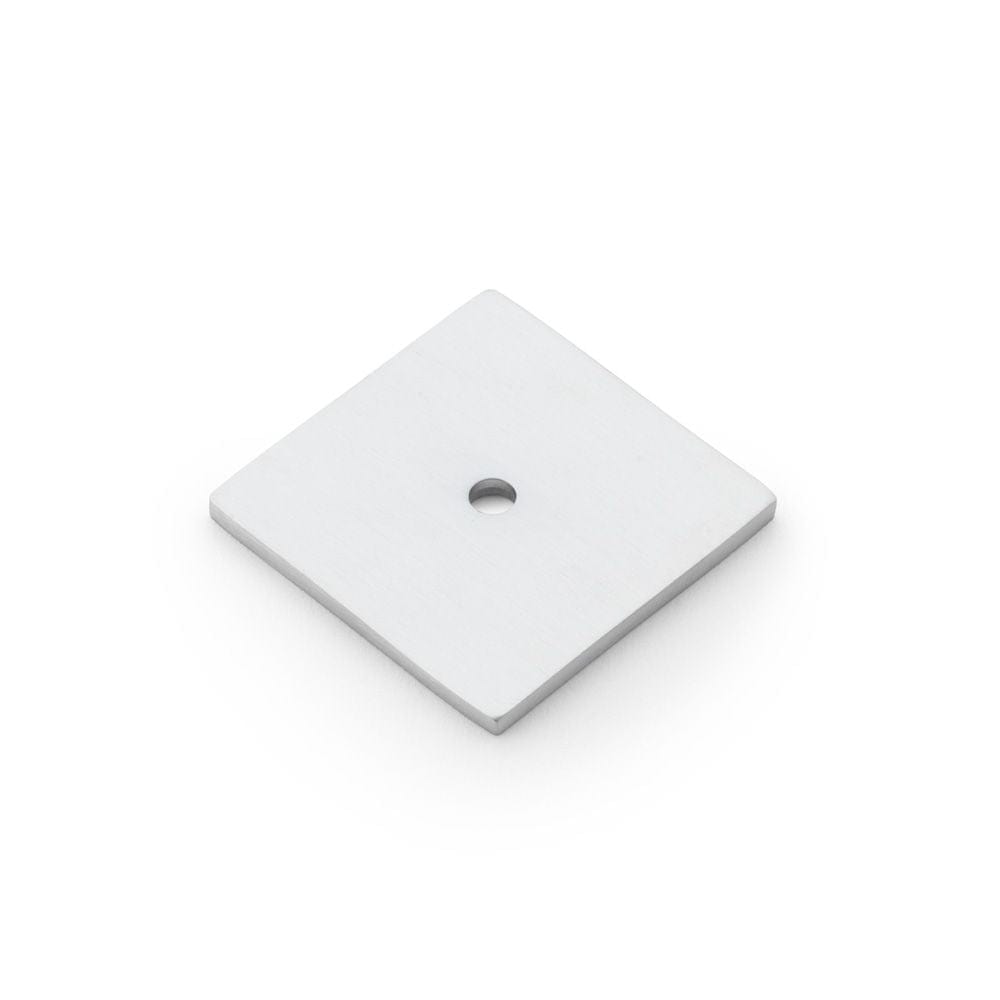 Alexander & Wilks Cabinet Hardware Satin Chrome / Cabinet Knob/Pull Backplates Alexander & Wilks Quantock Square Backplate - Satin Chrome