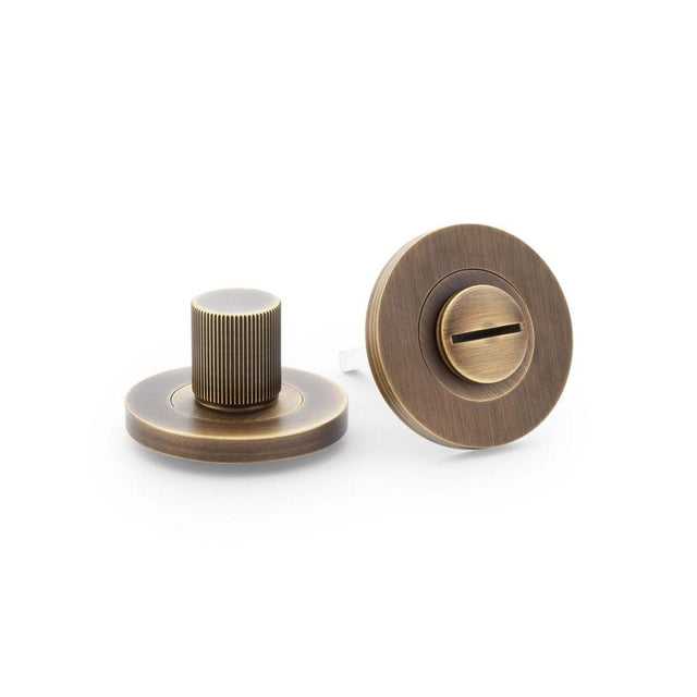Alexander & Wilks Door Furniture Antique Brass / Bathroom Turn & Release Alexander & Wilks Reeded Thumbturn and Release - Antique Brass