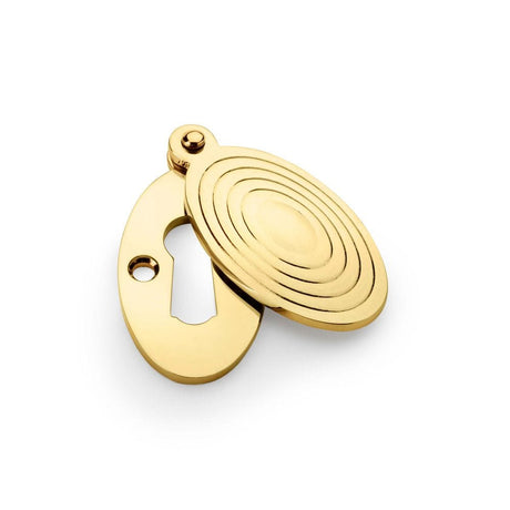 Alexander & Wilks Door Furniture Unlacquered Brass / Mortice Key Profile Escutcheons Alexander & Wilks Standard Key Profile Ellipse Escutcheon with Christoph Design Cover - Unlacquered Brass