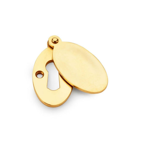 Alexander & Wilks Door Furniture Unlacquered Brass / Mortice Key Profile Escutcheons Alexander & Wilks Standard Key Profile Ellipse Escutcheon with Harris Design Cover - Unlacquered Brass