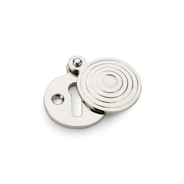 Alexander & Wilks Door Furniture Polished Nickel / Mortice Key Profile Escutcheons Alexander & Wilks Standard Key Profile Round Escutcheon with Christoph Design Cover - Polished Nickel