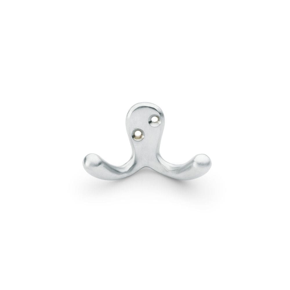 Alexander & Wilks Accessories Satin Chrome / Double Coat Hooks Alexander & Wilks Victorian Double Robe Hook - Satin Chrome