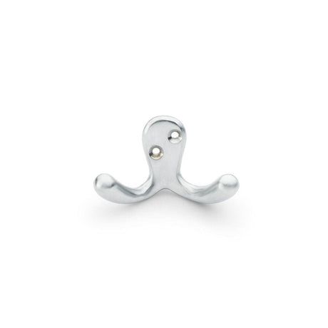 Alexander & Wilks Accessories Satin Chrome / Double Coat Hooks Alexander & Wilks Victorian Double Robe Hook - Satin Chrome