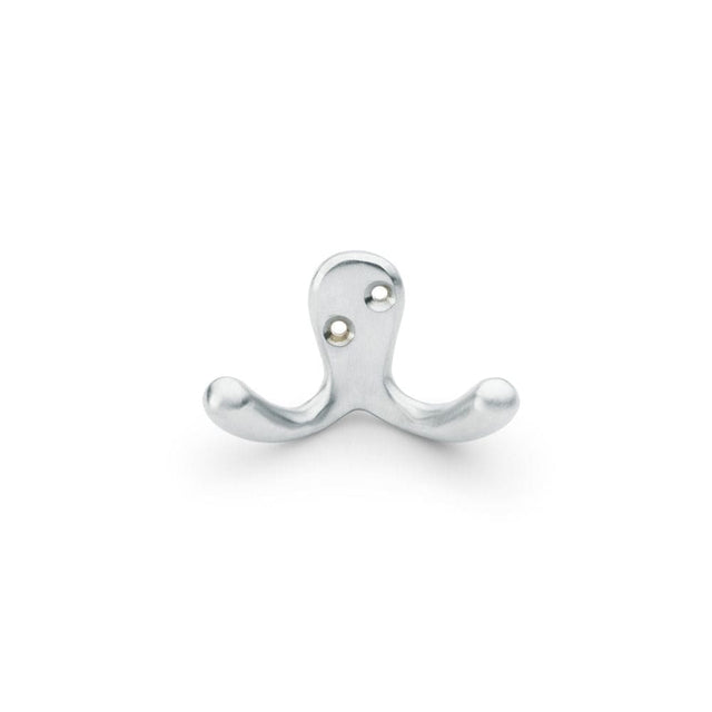 Alexander & Wilks Accessories Satin Chrome / Double Coat Hooks Alexander & Wilks Victorian Double Robe Hook - Satin Chrome