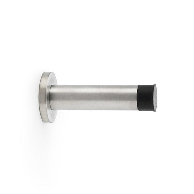 Alexander & Wilks Door Furniture Satin Stainless Steel / Projection Door Stop Alexander & Wilks Wall Mounted Cylinder Door Stop with Rose - Satin Stainless Steel