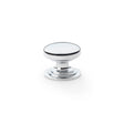 Alexander & Wilks Cabinet Hardware Polished Chrome / Cabinet Knobs / 32mm Dia. Alexander & Wilks Waltz Round Cupboard Knob on Stepped Rose - Polished Chrome - 32mm