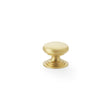 Alexander & Wilks Cabinet Hardware Satin Brass / Cabinet Knobs / 25mm Dia. Alexander & Wilks Waltz Round Cupboard Knob on Stepped Rose - Satin Brass - 25mm