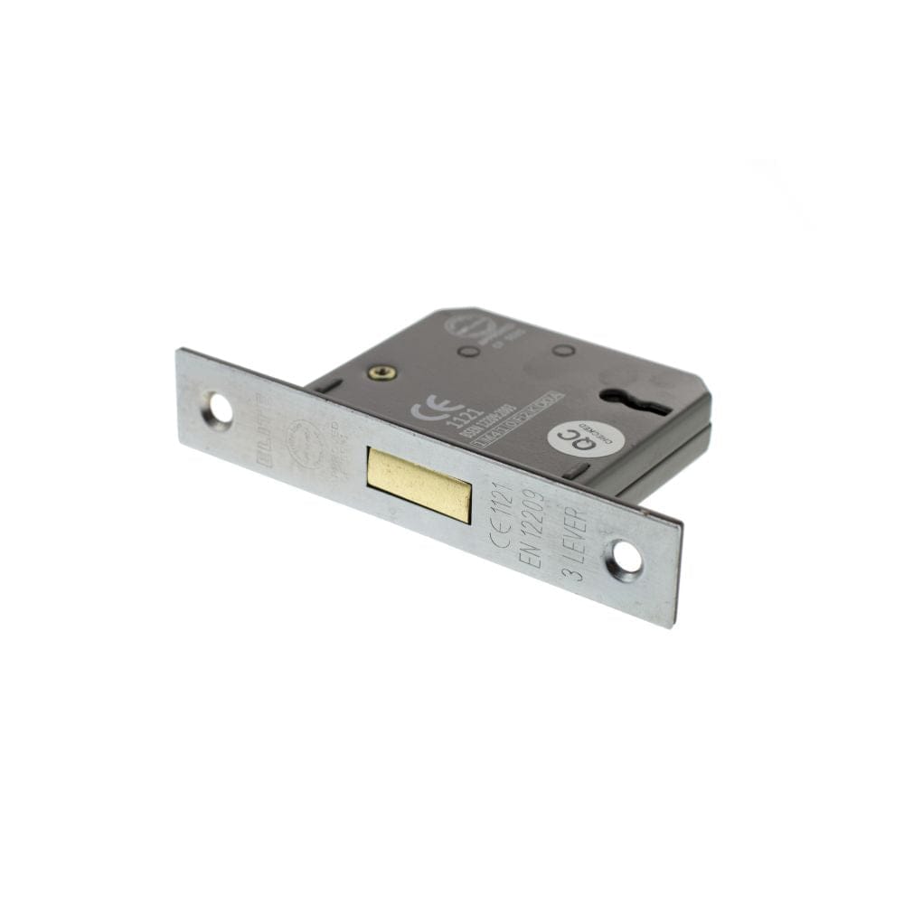 Atlantic Hardware Locks & Latches Satin Chrome / 3 Lever Deadlock / 3" / 76mm Atlantic 3 Lever Key Deadlock [CE] 3" - Satin Chrome