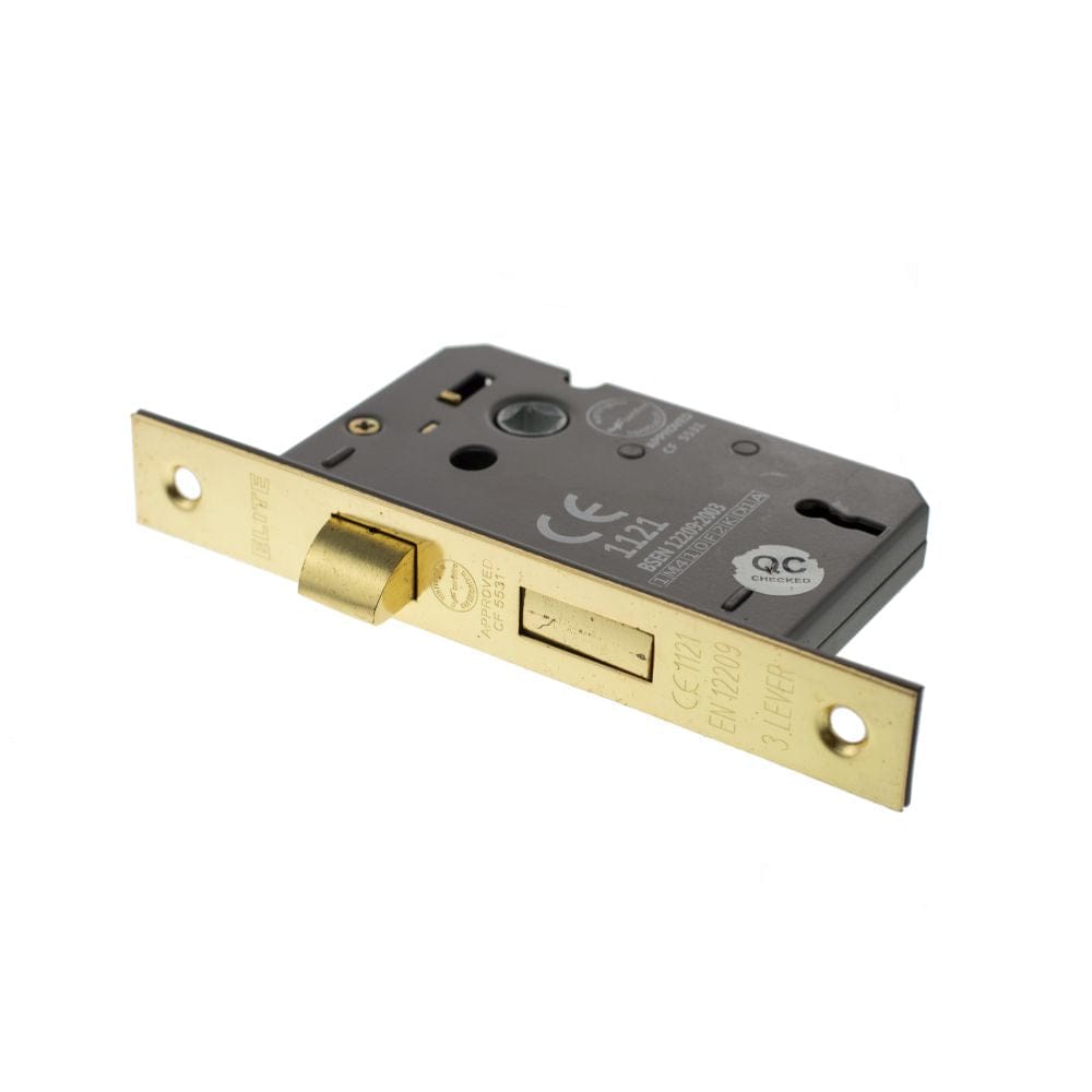 Atlantic Hardware Locks & Latches Polished Brass / 3 Lever Sashlocks / 3" / 76mm Atlantic 3 Lever Key Sashlock [CE] 3" - Polished Brass