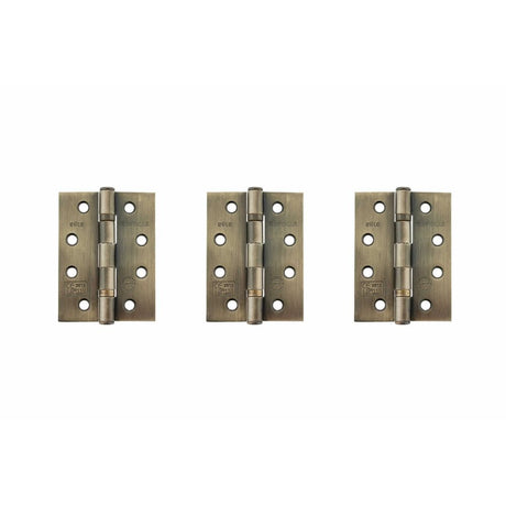 Atlantic Hardware Hinges Antique Brass / Ball Bearing Hinges / 4" x (102mm) Atlantic Ball Bearing Hinges Grade 11 Fire Rated 4" x 3" x 2.5mm set of 3 - Anti