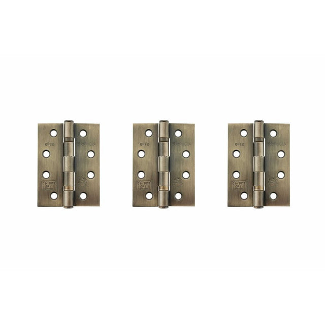 Atlantic Hardware Hinges Antique Brass / Ball Bearing Hinges / 4" x (102mm) Atlantic Ball Bearing Hinges Grade 11 Fire Rated 4" x 3" x 2.5mm set of 3 - Anti