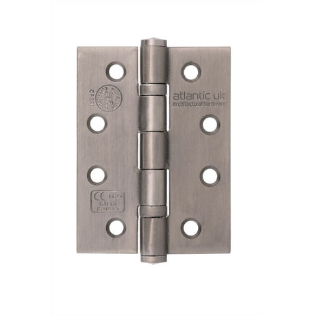 Atlantic Hardware Hinges Matt Gun Metal / Ball Bearing Hinges / 4" x (102mm) Atlantic Ball Bearing Hinges Grade 13 Fire Rated 4" x 3" x 3mm - Matt Gun Metal