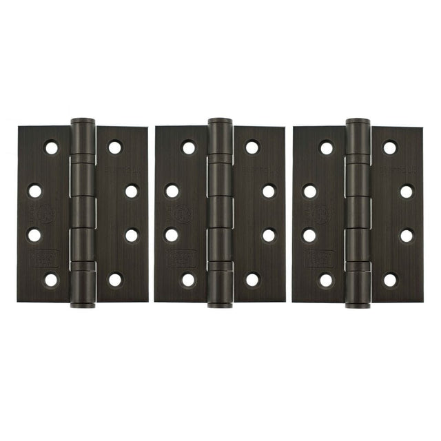 Atlantic Hardware Hinges Urban Bronze / Ball Bearing Hinges / 4" x (102mm) Atlantic Ball Bearing Hinges Grade 13 Fire Rated 4" x 3" x 3mm set of 3 - Urban