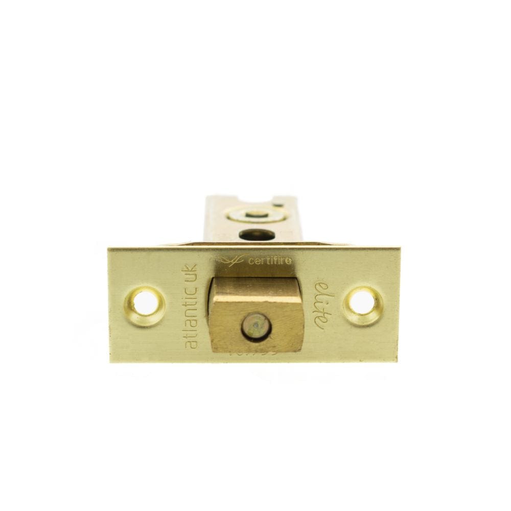 Atlantic Hardware Locks & Latches Satin Brass / Tubular Dead Bolts / 3" / 76mm Atlantic Fire-Rated CE Marked Bolt Through Heavy Duty Tubular Deadbolt 3" - Sati