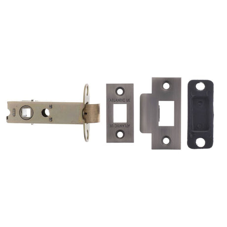 Atlantic Hardware Locks & Latches Matt Gun Metal / Tubular Mortice Latch / 3" Atlantic Heavy Duty Bolt Through Tubular Latch 3" - Matt Gun Metal
