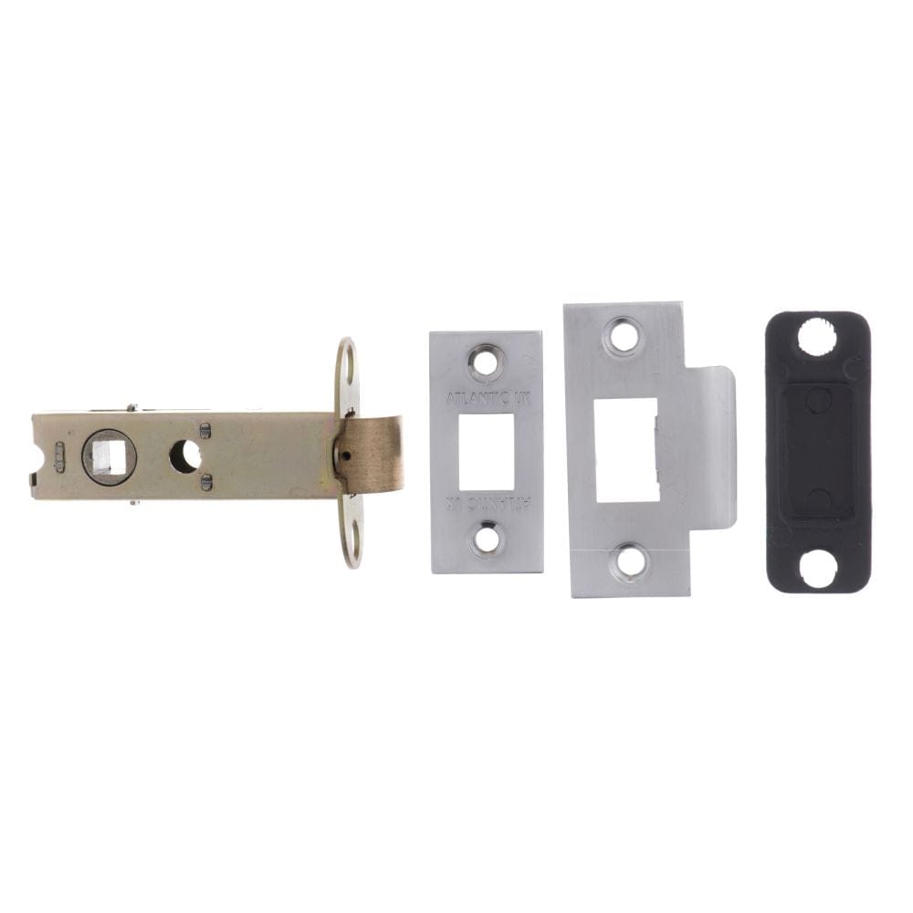 Atlantic Hardware Locks & Latches Satin Chrome / Tubular Mortice Latch / 3" Atlantic Heavy Duty Bolt Through Tubular Latch 3" - Satin Chrome