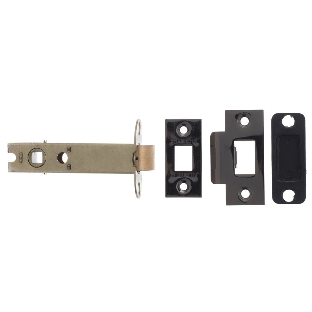 Atlantic Hardware Locks & Latches Black Nickel / Tubular Mortice Latch / 4" Atlantic Heavy Duty Bolt Through Tubular Latch 4" - Black Nickel