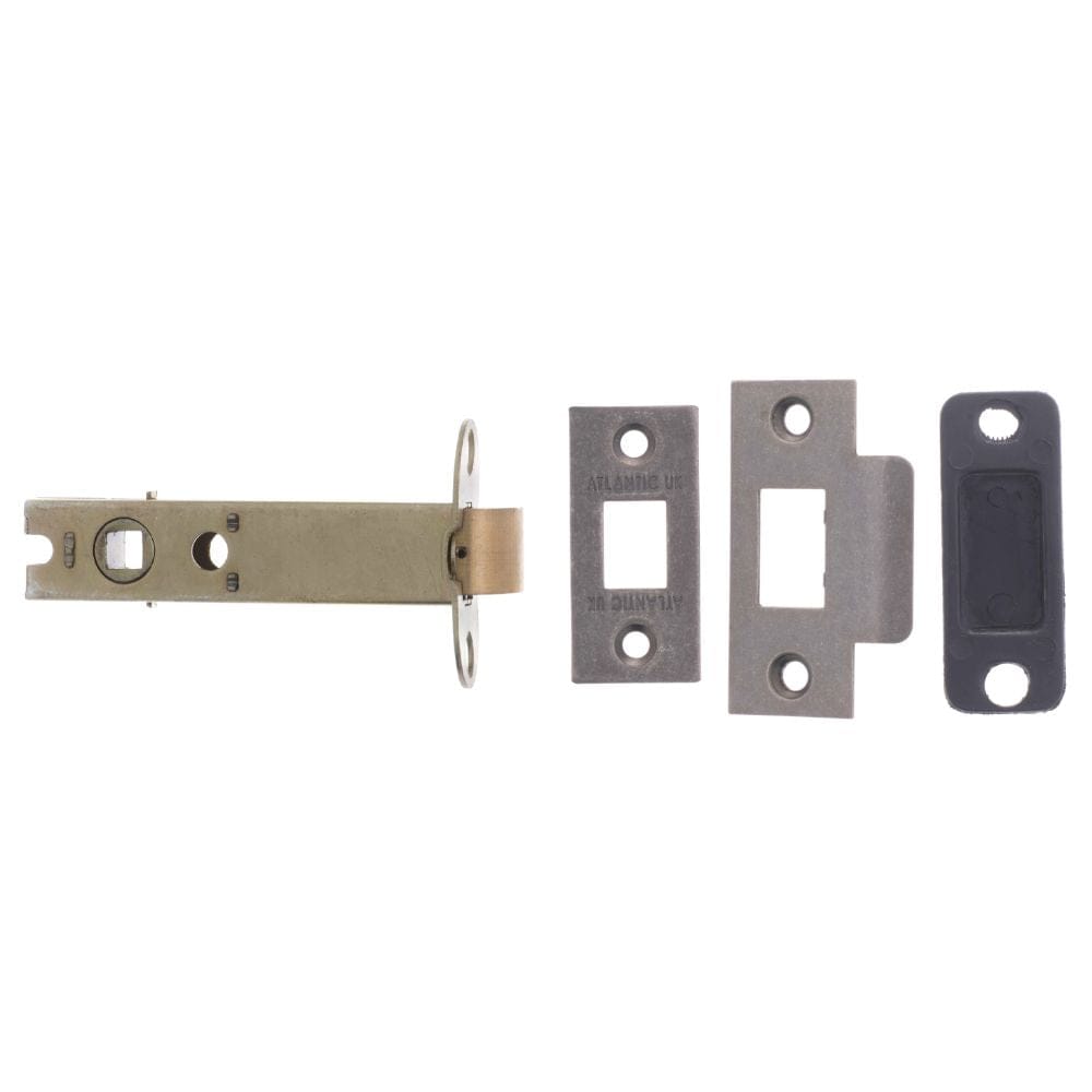 Atlantic Hardware Locks & Latches Distressed Silver / Tubular Mortice Latch / 4" Atlantic Heavy Duty Bolt Through Tubular Latch 4" - Distressed Silver