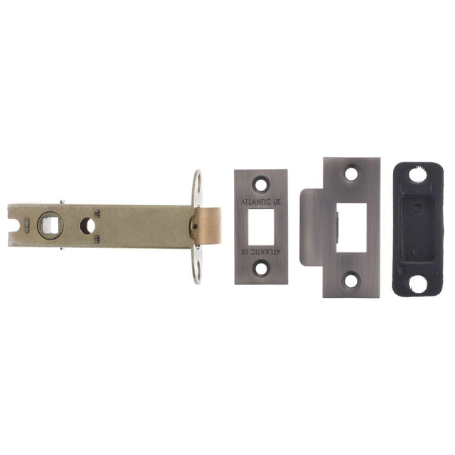 Atlantic Hardware Locks & Latches Matt Gun Metal / Tubular Mortice Latch / 4" Atlantic Heavy Duty Bolt Through Tubular Latch 4" - Matt Gun Metal