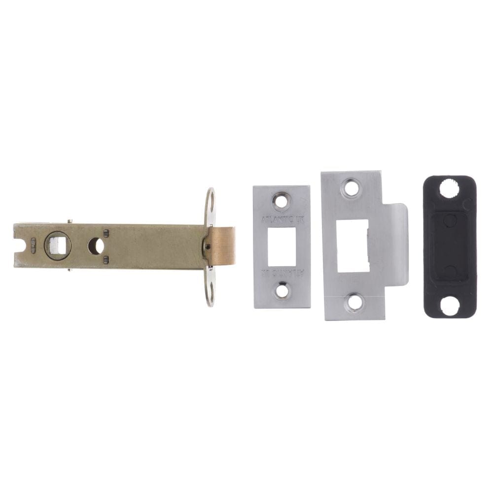 Atlantic Hardware Locks & Latches Satin Chrome / Tubular Mortice Latch / 4" Atlantic Heavy Duty Bolt Through Tubular Latch 4" - Satin Chrome