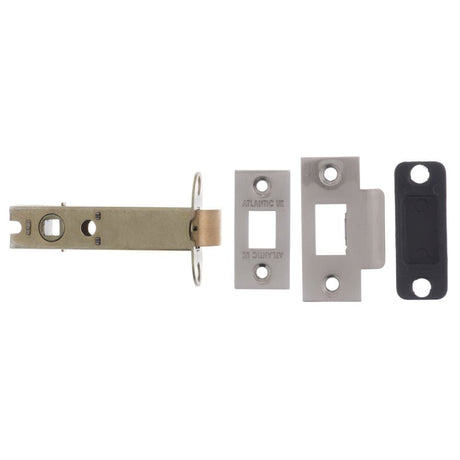 Atlantic Hardware Locks & Latches Satin Nickel / Tubular Mortice Latch / 4" Atlantic Heavy Duty Bolt Through Tubular Latch 4" - Satin Nickel