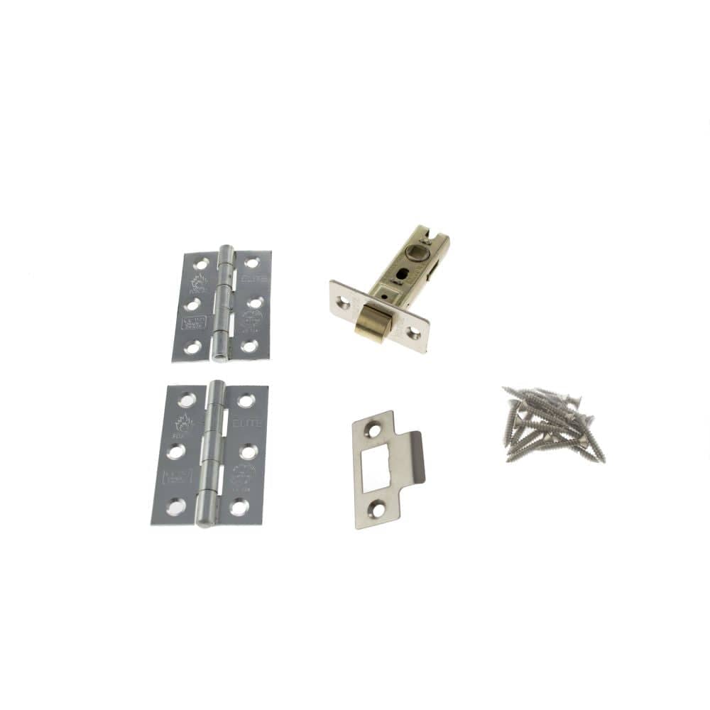 Atlantic Hardware Door Furniture Polished Nickel / Hinge and Latch Pack Atlantic Latch Pack [CE] 2.5" (Latch x1) + 3"x2" (Hinge x2) - Polished Nickel