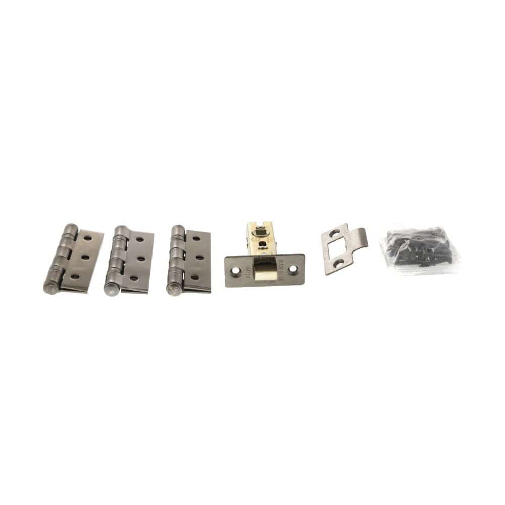 Atlantic Hardware Door Furniture Black Nickel / Hinge and Latch Pack Atlantic Latch Pack [CE] 2.5" (Latch x1) + 3"x2" (Hinge x3) - Black Nickel