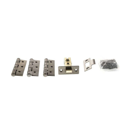 Atlantic Hardware Door Furniture Black Nickel / Hinge and Latch Pack Atlantic Latch Pack [CE] 2.5" (Latch x1) + 3"x2" (Hinge x3) - Black Nickel