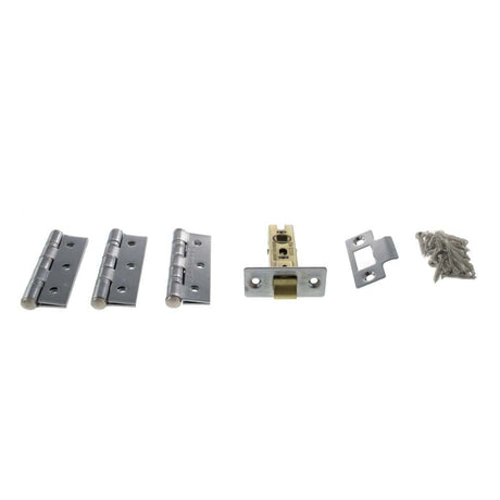 Atlantic Hardware Door Furniture Polished Chrome / Hinge and Latch Pack Atlantic Latch Pack [CE] 2.5" (Latch x1) + 3"x2" (Hinge x3) - Polished Chrome